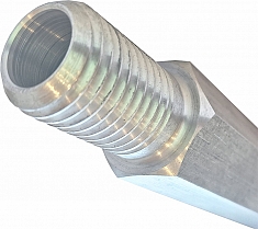 Наружная резьба шестигранного алюминиевого удлинителя для алмазной коронки Kern 1 1/4 UNC, 100 мм