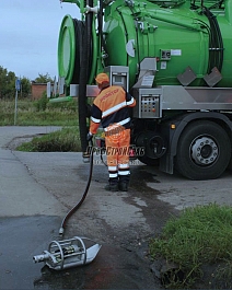 Применение донной насадки для промывки канализации Kroll DREDGER